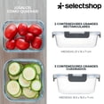 thumbnail image 4 of Set De 10 Recipientes De Vidrio Herméticos Contenedores Para Almacenamiento De Alimentos Con Tapas De Cierre Fácil y a Prueba De Fugas Toppers Microondas y Horno, 4 of 9