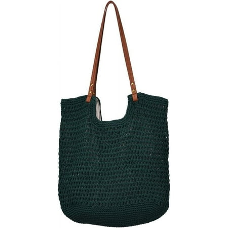 XiaoBanDeng Summer Crochet Handbags for Women Hollow Woven Shoulder Hobo Bag Beach Tote Bag Knit Top Handle Purse Vacation