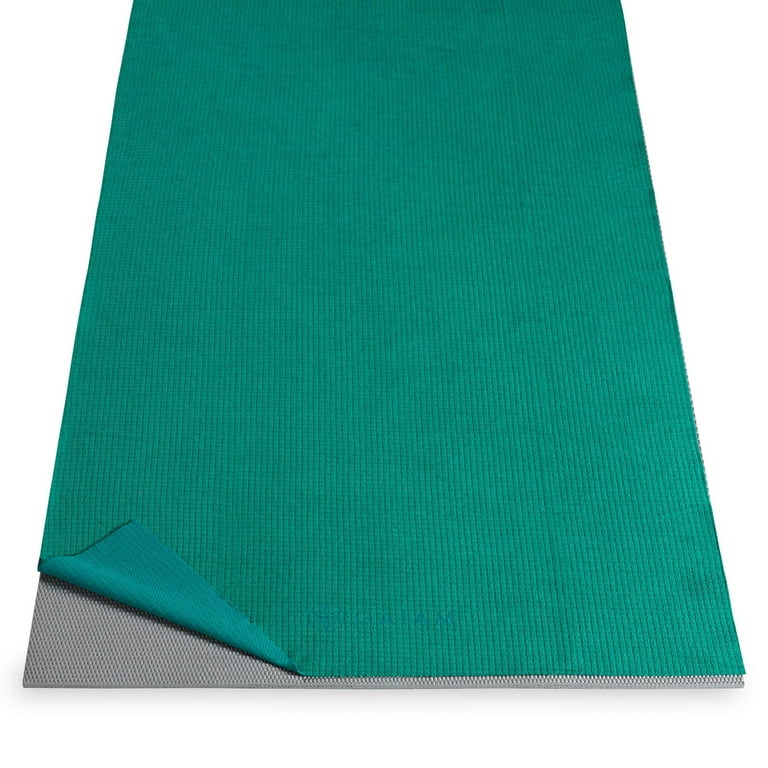 Gaiam No-Slip Yoga Mat Towel, Teal