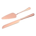 thumbnail image 1 of Juego de cuchillo y espátula para pastel de boda Uxcell, juego de corte de pastel rosa (10.6/9 pulgadas), 1 of 1