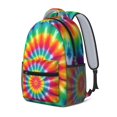 thumbnail image 2 of Pink and Blue Tie Dye Pattern Backpack for School, Cute School Bag with Adjustable Shoulder Straps and Padded Back, 15.3"x11"x6.7", 2 of 5