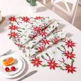 thumbnail image 3 of Camino de mesa navideño bordado, flor de pascua y acebo para decoración navideña, mantelería para decoración navideña, mantel decorativo JM  Cocina, Decoración y Otros, 3 of 5