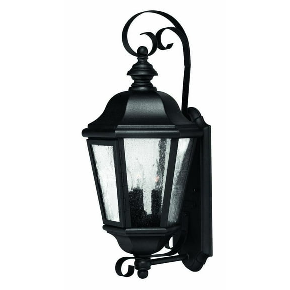 3 Light Large Outdoor Wall Lantern in Traditional Style 10 inches Wide By 21 inches High-Black Finish-Incandescent Lamping Type Bailey Street Home