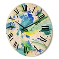 thumbnail image 3 of Designart 'Aquarelle Impression of Daisy Flowers I' Traditional Wood Wall Clock, 3 of 5