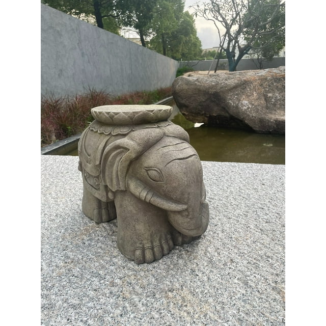 Pachyderm Support de Plante Éléphant Statue de Jardin Décoration de Pelouse