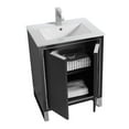 thumbnail image 4 of Fine Fixtures Opulence Collection 24 in. W x 18 in. D x 33 in. H Bathroom Vanity in Black Matte with White Ceramic Sink - Chrome hardware, 4 of 9