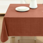 Home Bargains Plus Burnt Orange Caf Hotel 52 x 52 inch Square Vinyl Dining Tablecloth with Flannel Backing