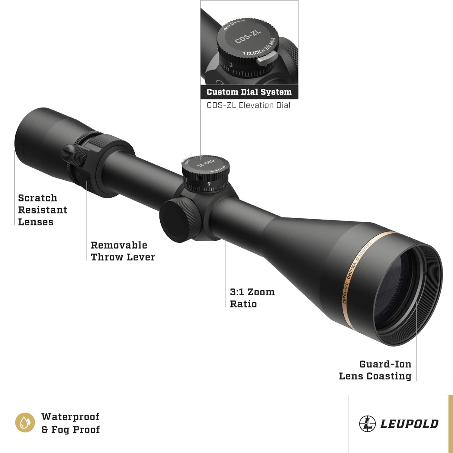 Leupold VX-3HD 3.5-10x50mm Riflescope