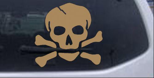 4 Pcs Car Pickup SUV Wheel Hub Center Cover Cross Bone Skull Logo Decal Sticker 
