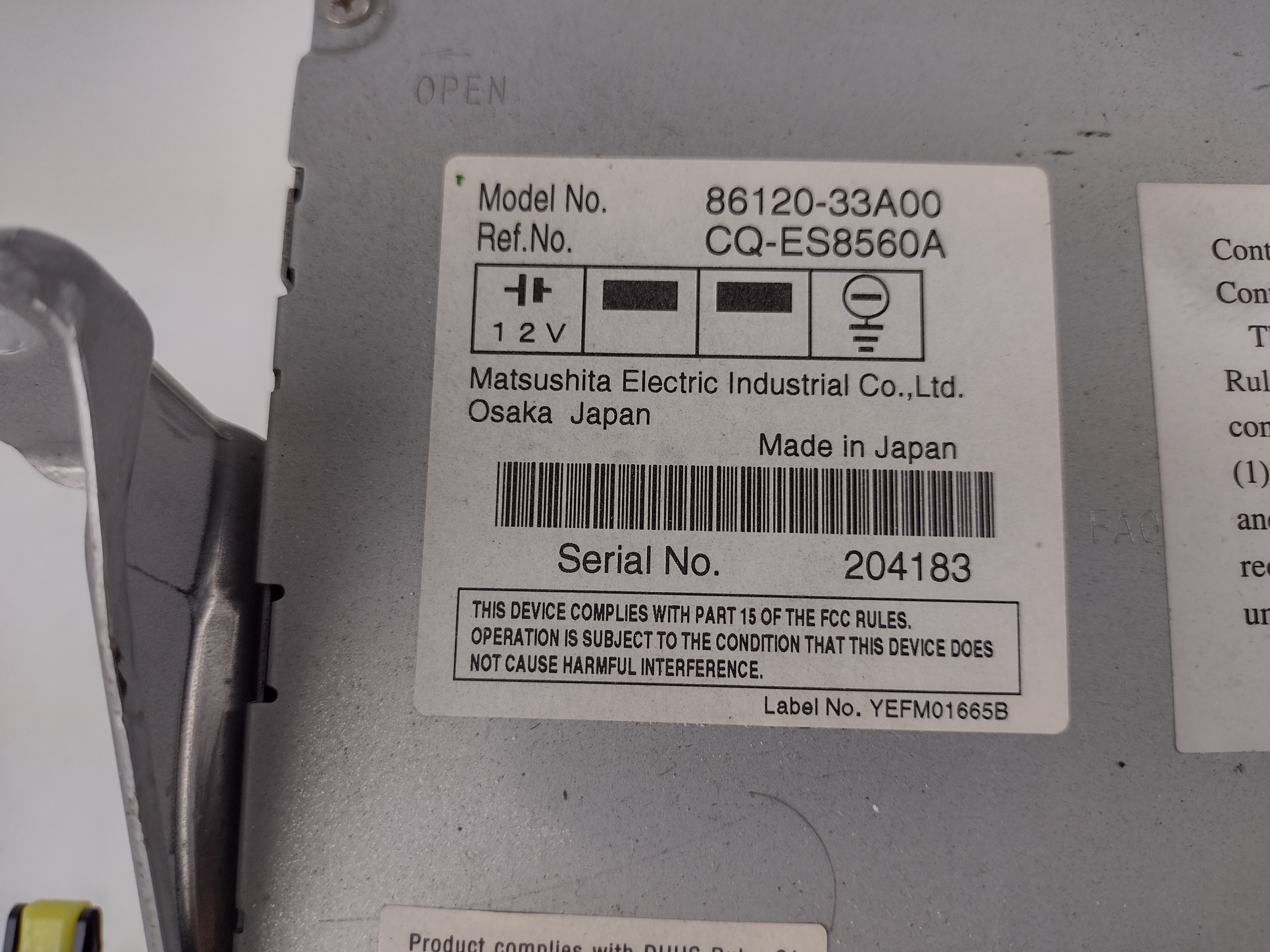Pre-Owned 07 08 09 Toyota Camry AM FM CD Radio Receiver OEM - Verify Specific Vehicle Fitment In Description - (Good)