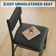 thumbnail image 4 of Dining Table Set for 4, Kitchen Table with 2 Upholstered Chairs and Bench, Wood Kitchen Dining Room Set, for Small Space, Apartment, Home, Kitchen, Retro Gray, 4 of 7
