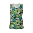 thumbnail image 5 of Goofa Skull and Palm Leaves Printed Womens Workout Tops for Women Sleeveless Yoga Shirts Athletic Running Tank Tops Sleeveless Gym Clothes Workout Apparel-Small, 5 of 9