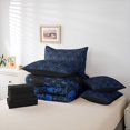 thumbnail image 6 of Homewish Death Skull Skeleton 7-Piece Twin Bedding,Retro Damask Bedding Comforter Set,Black Blue,Halloween Bed Set,Black Reversible, 6 of 8