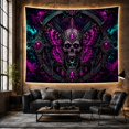 thumbnail image 6 of Moon Stars Ornate with Human Skull Adorned Elaborate, Spooky Gothic for Gothic Decor Fans, Dark Art Decor, Halloween Gift, Tapestry Wall Hanging for Bedroom and Dorm, 6 of 7