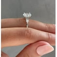 thumbnail image 5 of solitaire jewels Tulip Setting Oval Moissanite With Side Pear Muse Setting Engagement Ring For Women, 10K White Gold, 5 of 6