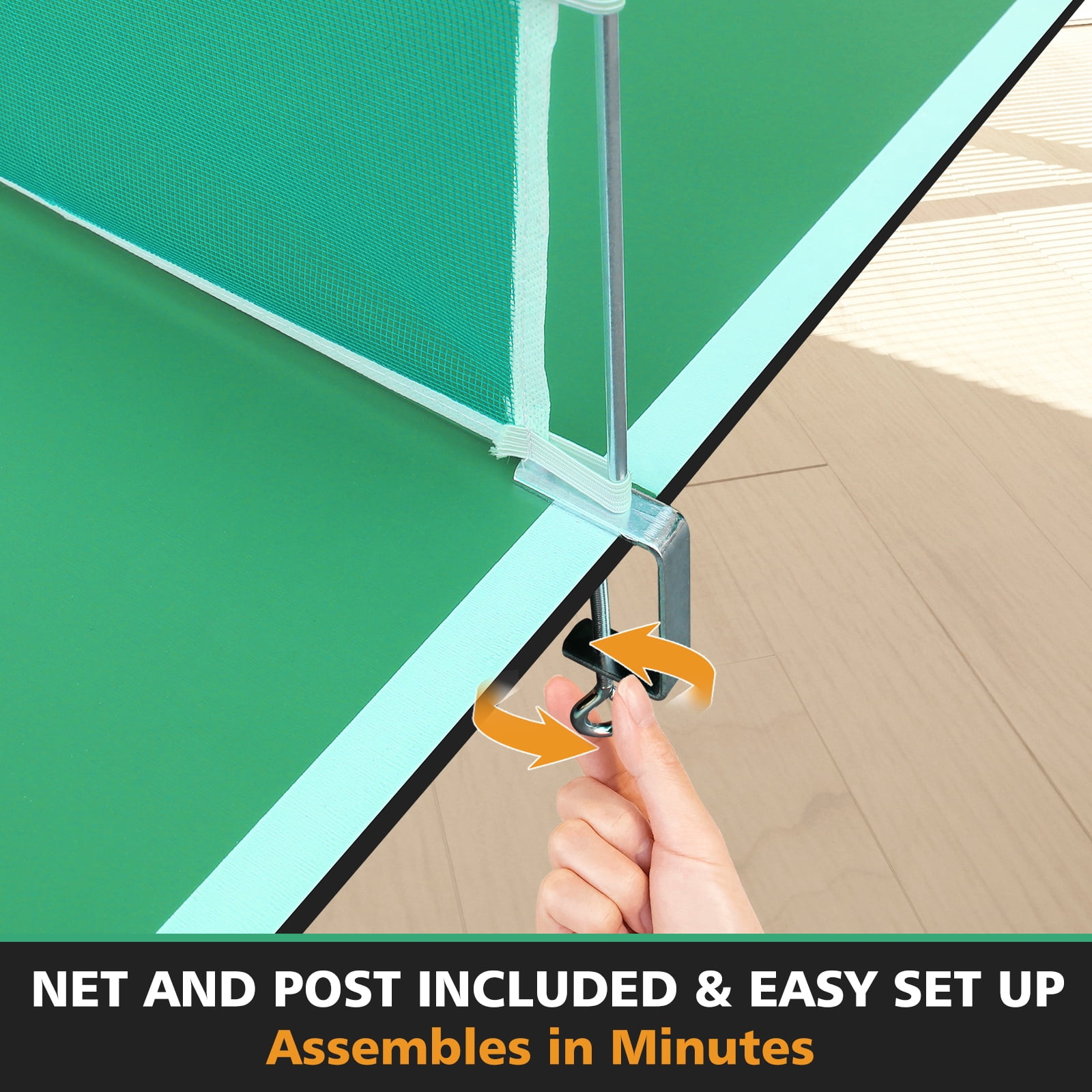 KL KLB Sport 8.5FT Midsize Ping Pong Conversion Top with Net Set, Foldable Table Tennis Table Topper for Pool Table, Indoor