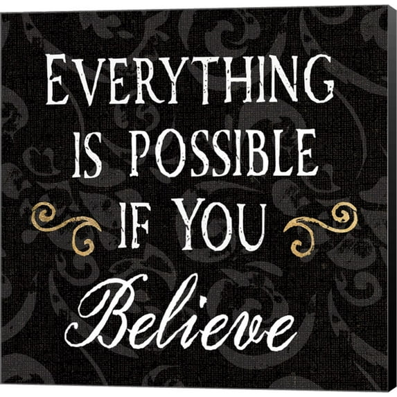 Inspirational Collage IV on Black by Daphne Brissonnet, Canvas Wall Art