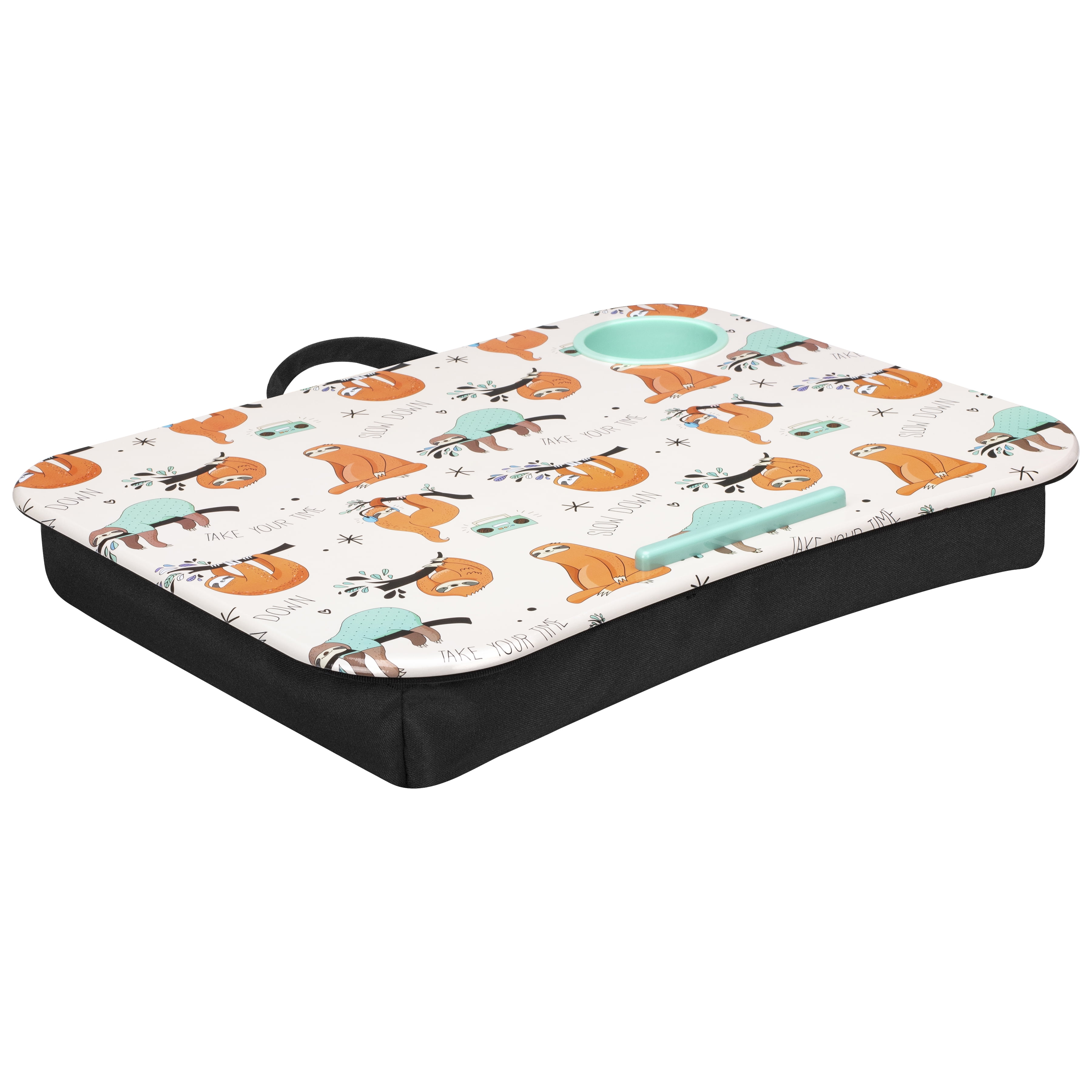 cup holder lap desk, sloths