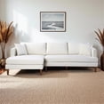 thumbnail image 2 of Edenton Mid-Century Modern Velvet Left Facing Sectional Sofa in Cream, 2 of 6