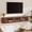 Wall Mounted-Walnut, variant on Weselon 70" Curved Edge TV Stand for TVs up to 75", Mid-Century Modern Entertainment Center with Sliding Doors, Walnut Media Console Storage Cabinet