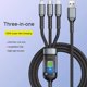 thumbnail image 4 of Cable de datos trenzado de carga rápida LED transparente de 100 W triple en uno, 4 of 8