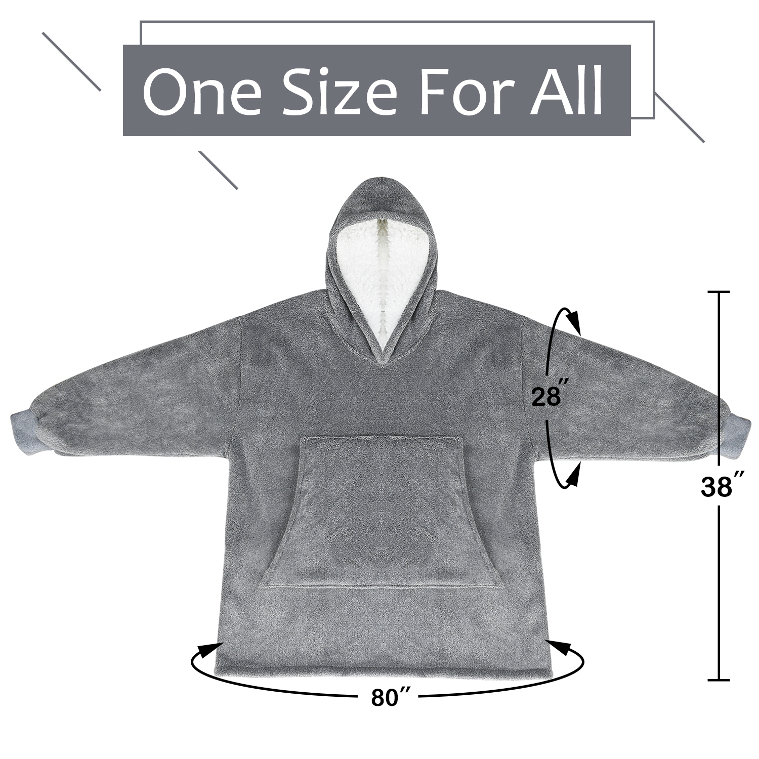 Solaris Oversized Sherpa, Unisex, Christmas Wearable Blanket Hoodie (Adult Women's Men's)
