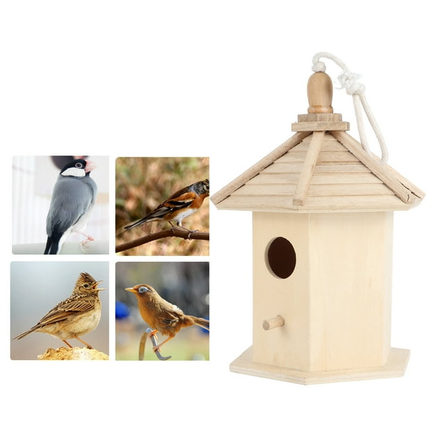 Suministros para el hogar, Jardinería Pajarera colgante de madera Pajarera de madera Caja de cría de aves Rendimiento confiable