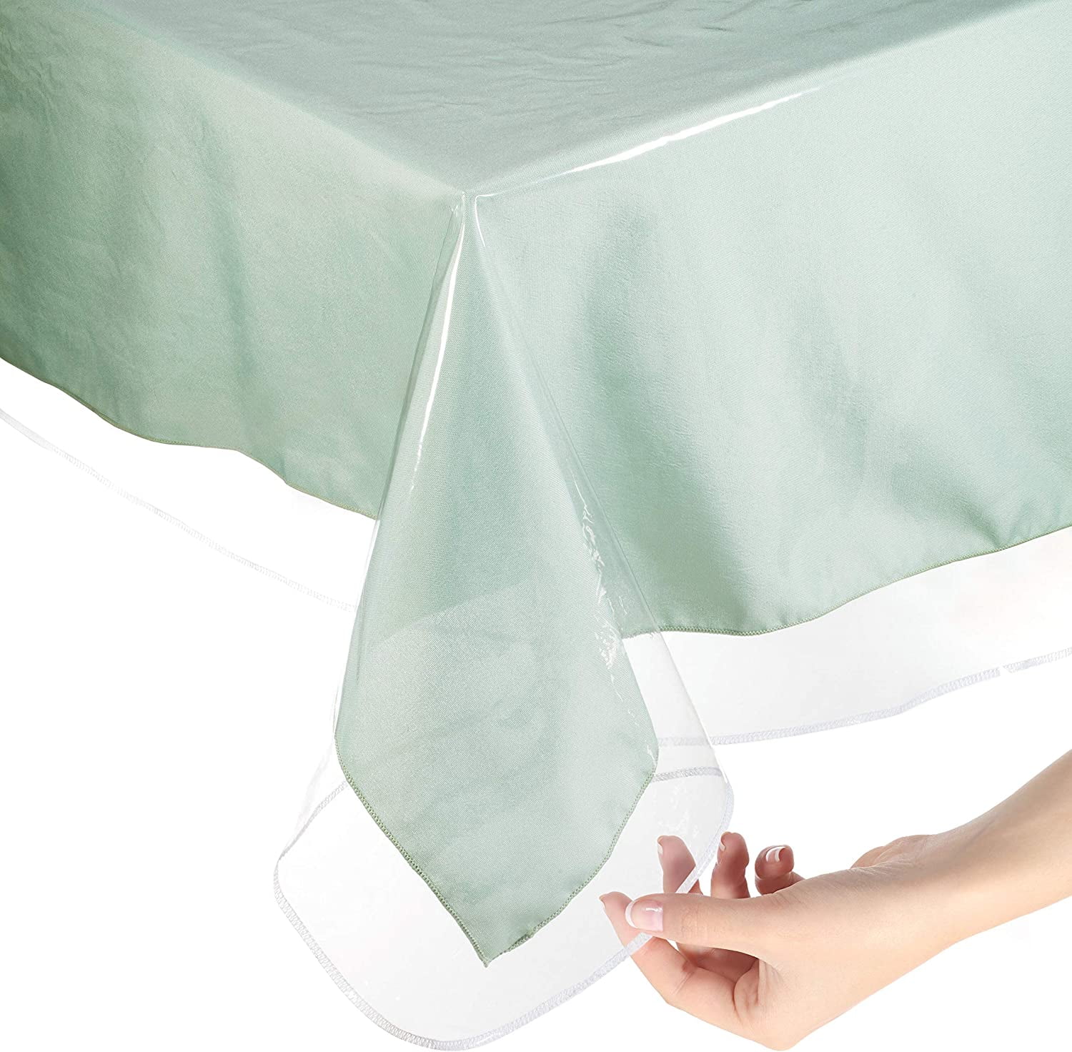 Sorfey Clear Vinyl Sheet Tablecloth & Table Cover Protector, Standard