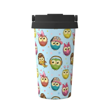 

Junzan Cute Cartoon Owls 3 for Stainless Steel Vacuum Insulated Tumbler - Reusable Insulated Cold Brew Iced Coffee Cup Thermos -Gifts for Women Men Him Her