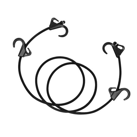 Wswqop 63inch Bungee Cord with 4 Hooks Stretch Tensioning Belt Heavy Duty Bungee Straps