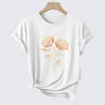 thumbnail image 4 of 2025 Women's Drop Shoulder Basic Tee - Soft Short Sleeve Crew Neck T-Shirt | Loose Casual Summer Tops with Relaxed Fit Comfy, 4 of 4