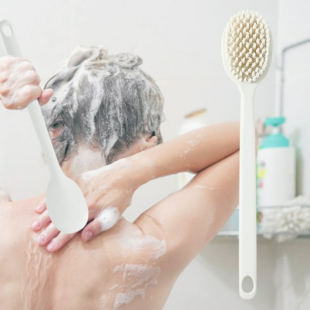 Uheoun Fournitures ménagères, Brosse de douche à cheveux doux à long manche  Brosse de bain Brosse pour le dos Brosse de nettoyage pour le dos adulte