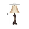thumbnail image 5 of Bell Shape Fabric Shade Table Lamp with Ribbed Base, Set of 2, Beige and Black, 5 of 5