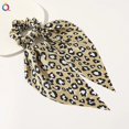 thumbnail image 1 of Fashion Leopard Print Bow Satin Girls Elastic Hair Bands Long Ribbon Ponytail Scarf Hair Tie Women Scrunchies Hair Accessories, 1 of 4