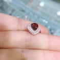 thumbnail image 2 of HeartsAndYou 2ct Natural Red Garnet & Diamond Ring Dual Halo 100% REAL 14k SOLID Rose Gold, 2 of 8