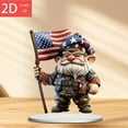 thumbnail image 5 of Patriotic 2D Decorative Ornament, 4th of July Independence Day Handicraft, Tabletop Accent for Living Room Foyer Entryway, Sleek indoor Shelf Decor Ideal for Patriotic Holiday Home Casual Adornment, 5 of 6