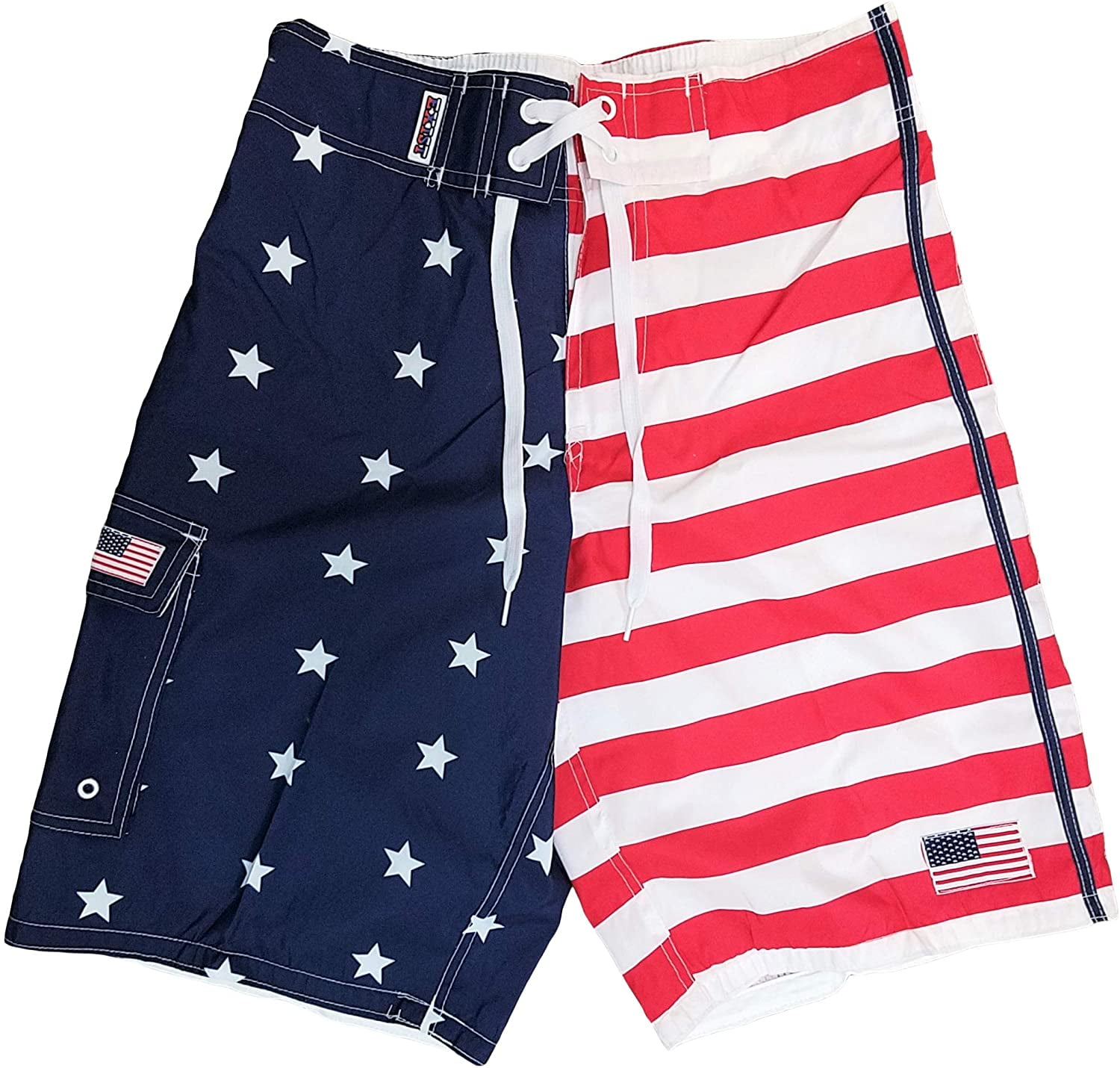 Exist Mens Flag Swim Trunks 4th of July Stars and Stripes Bathing Suit ...