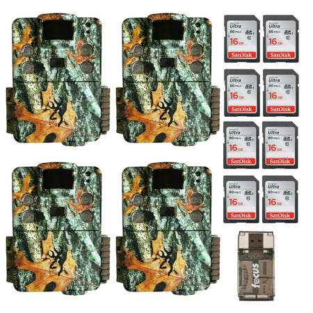 Browning Trail Cameras Strike Force Pro X 20MP IR Game Cam (4) w/ Cards &