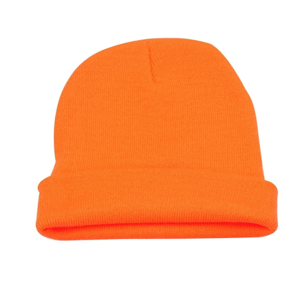 Howish winter hat Unisex Solid Color Knitted Hat Headgear Warm Ski Hat Wool for Men and Women (Orange)(10.63"X7.28"X0.2")