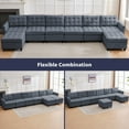 thumbnail image 3 of ZAFLY U/L Shaped Couch Set with Storage Ottoman, Modular Sectional Sofa for Living Room, Gray, 3 of 5