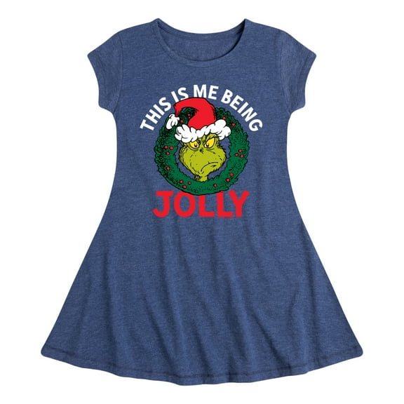 Dr. Seuss The Grinch - Christmas - This Is Me Being Jolly - Toddler & Youth Girls Fit & Flare Dress