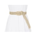 thumbnail image 4 of INSPIRE CHICWomens Skinny Waist Belts Braided Woven Bohemian Belts for Dress Metal Buckle 22.83-37.01" Beige, 4 of 4
