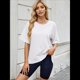 thumbnail image 4 of Camisetas de Gran Tamaño para Mujer, Cuello Redondo, Corta, Blusas Casuales de Verano, Blusas Holgadas de Corte Alto XXL, 4 of 10