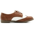 thumbnail image 2 of Ollio Women's Flat Shoes Wingtip Lace Up Two Tone Oxfords M2913, 2 of 6