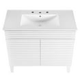 thumbnail image 6 of Sink Vanity Cabinet, White, Wood, Mid Century Hotel Bedroom Bathroom, Modern Contemporary HB33385, 6 of 9