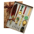 thumbnail image 2 of Juego de bolígrafos con logotipo en forma de corazón, estilo británico, estilo retro, dorado, para cumpleaños, 2 of 3