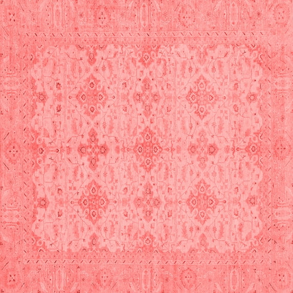 Ahgly Company Indoor Square Abstract Red Modern Area Rugs, 5' Square