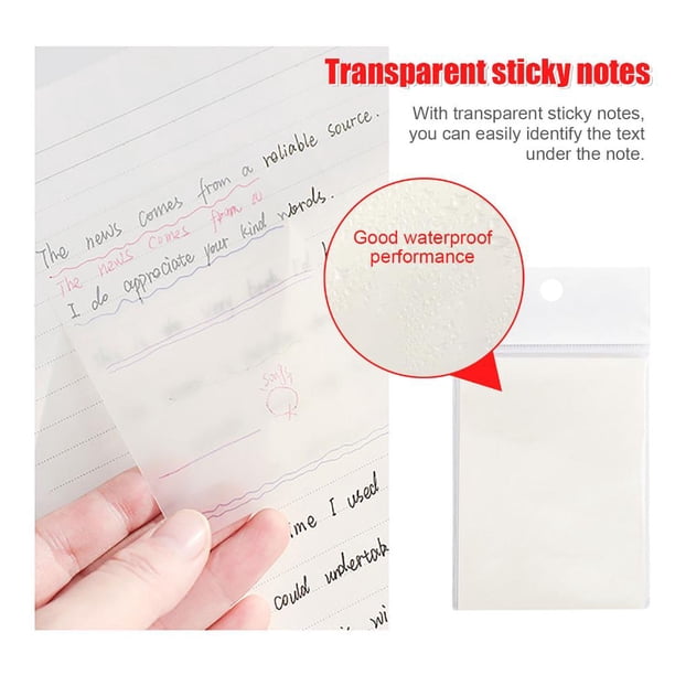 Notas adhesivas transparentes Bloc de notas translúcido autoadhesivo transparente 50 hojas