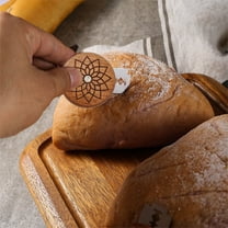 Kraoden Bread Cutter Wooden Handle, Portable Round Soft Bread Grooming Knife, Food-Grade Stainless Steel for Precise Cutting, Durable & Elegant Kitchen Tool