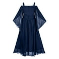 thumbnail image 4 of Hvot&aat Medieval Gothic Prom Dress for Women Halloween Retro Lace-up Croset Cold Shoulder Flare Sleeve Cocktail Party Dresses, 4 of 4